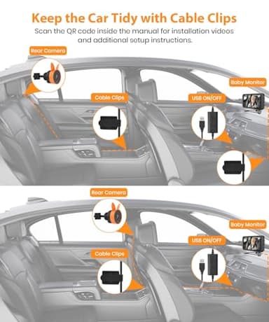 Babyvue USB Baby Car Camera Plug-Play, 4.5" 1080P Easy Setup Backseat Camera with Flexible 360 Rotation, Clear Picture Rear Facing Car Seat Baby Monitor - Image 7