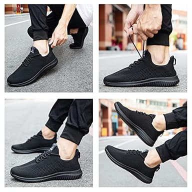 VAMJAM Men's Running Shoes Ultra Lightweight Breathable Walking Shoes Non Slip Athletic Fashion Sneakers Mesh Workout Casual Sports Shoes All Black Size 10.5 - Image 6