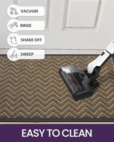 DEXI Front Door Mat Outside Entrance, 3x5 ft Rubber Entry Doormat Heavy Duty, Welcome Mats Non Slip for Inside House Floor Entryway Back Doors Exterior Patio, Chevron Brown - Image 4