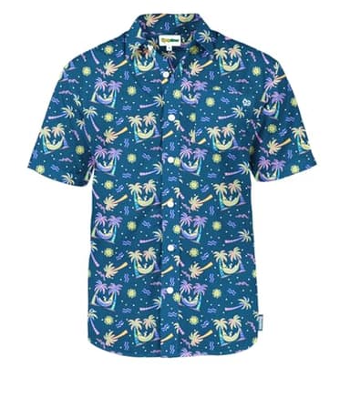 Tipsy Elves Navy Banana Hammock Hawaiian Shirts for Men - Casual Beach & Summer Party Shirts for Men - Stretch Fabric with Modern Fit - Fun Design for Parties & Vacation - Large - Image 1