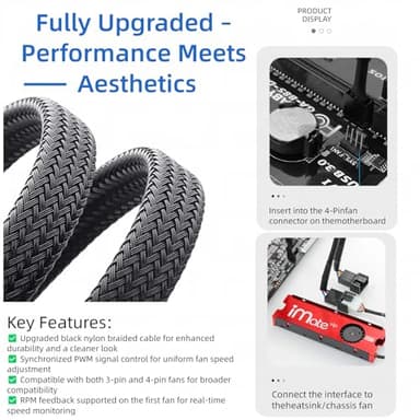 4-Pin PWM Fan Splitter Cable - PST Extension,Fan Splitter,pc Fan Splitter,pwm Fan Splitter,Daisy Chain pc Fans,Fan Splitter 4 pin,4 pin Fan Splitter(1 x 4-pin PWM Connector-88cm/34in) - Image 3