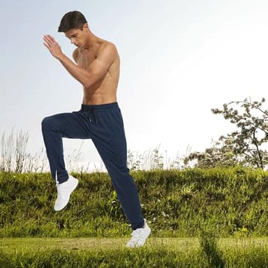 HODOSPORTS 32"/34"/36"/38"/40" Inseam Tall Mens Sweatpants Zipper Pocket Extra Tall Joggers Workout Pants Navy-32-XL - Image 5