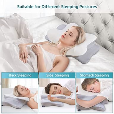 DONAMA Cervical Pillow for Neck and Shoulder,Contour Memory Foam Pillow,Ergonomic Neck Support Pillow for Side Back Stomach Sleepers with Pillowcase - Image 3