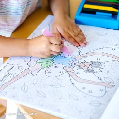 Melissa & Doug Jumbo 50-Page Kids' Coloring Pad - Horses, Hearts, Flowers, and More Princess Large Coloring Book for Ages 3+ - FSC-Certified - Image 9