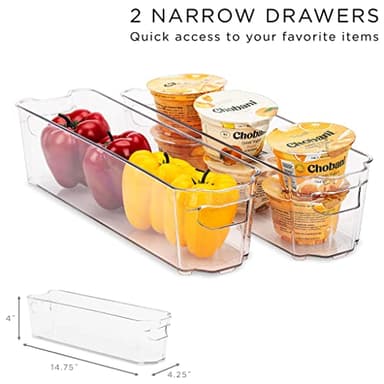 Sorbus Refrigerator Organizers and Storage Bins Set of 6 – Includes 2 Wide Bins, 2 Narrow Bins, Soda Can Organizer (12 Cans), and 14 Egg Holder – Clear Bins for Fridge Organization, Pantry, Freezer - Image 6