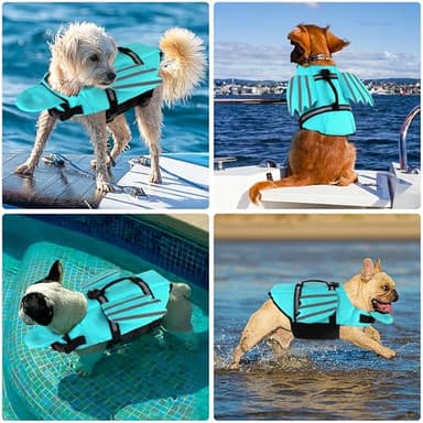 Petglad Wings Dog Life Jacket Adjustable Dog Life Vest with Chin Float Reflective Stripes and Rescue Handles, High Buoyancy Puppy Swim Float Vest for Small Medium Large Dogs (Pine Green, S) - Image 5