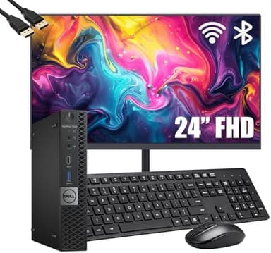 Dell OptiPlex 7050 mini Desktop Computer PC with 24" FHD Monitor, Intel Core i5-6500, 16GB RAM, 256GB SSD, Wi-Fi, Bluetooth, Keyboard & Mouse, Windows 11 Pro (Renewed - Image 3