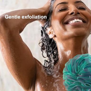 SHOWER BOUQUET Loofah-Bath-Sponge XL Swirl-Mix-Color 4-Pack // Extra-Large 75g Mesh Luffa Loofa Loufa Puff Pouf Set/Exfoliating Body Scrubber for Women and Men - Exfoliate & Soothe Face & Body - Image 3