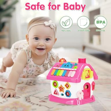 Toys for 1+ Year Old Girl Gifts: Montessori Musical Toddler Toys Age 1-2 - 8-in-1 Multi-Functional House Educational Baby Girl Toy 12-18 Months - First Birthday Gift for 1 2 Year Old Girls Boys Kids - Image 6