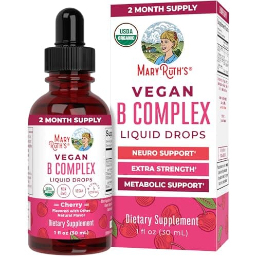 MaryRuth Organics Vitamin B Complex | B Vitamins Complex | Biotin | Vitamin B12 | Niacin | Folate | Metabolic Support Supplement | Vegan | USDA Organic | Non-GMO | Gluten Free | 2 Month Supply - Image 1