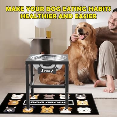 ADENGL 1.6 Gallon Elevated Dog Water Bowl for Large Dogs, 4-Height Adjustable (13–18'') Raised Stainless Steel Bowl with Spill-Proof Mat & Sturdy Metal Stand, Easy-Clean Feeder for Indoor/Outdoor Use - Image 7