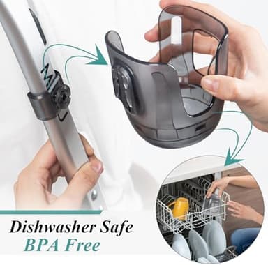 Stroller Cup Holder Fits for UPPAbaby Vista/Vista V2/Vista V3/Cruz/Cruz V2/Minu/Minu V2/Minu Duo, Securely Hold The Cup, Quick Attachment, Folds with Stroller, Drinking On The Go, 1Pack - Image 8