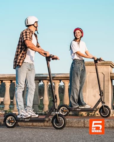 5TH WHEEL V40 PRO Electric Scooters, 48V 800W Peak Motor & 20 MPH, 24.9 Miles Range, 10" Solid Tires, Front-N-Rear Suspension and Ambient Light, Folding Sport Scooters with Dual Brake System and APP - Image 8