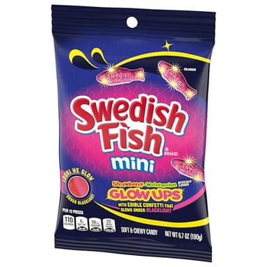 SWEDISH FISH Mini Glow Ups Strawberry-Watermelon Soft & Chewy Candy, Bulk Candy, 12-6.7 oz Bags - Image 10