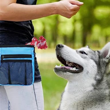 STMK Dog Treat Pouch Dog Clicker Training Kit, Dog Training Treat Pouch Dog Clicker for Training, 3 Ways to Wear Easily Carries Treat Pouches for Pet Training (Blue) - Image 2