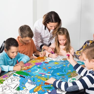 Gatherfun Under The Sea Party Giant Coloring Poster - 31.5x 72 Inches - Versatile Classroom Wall Décor & Birthday Activity - Sea Animal Poster or Table Cover for School Parties and Special Events - Image 6