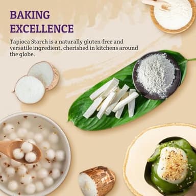 52USA Tapioca Starch, 3 Pack (42oz Total) | Tapioca Flour from Cassava Root | Gluten Free Flour Substitute | Vegan, Kosher, Non-GMO | All Natural, No Preservatives | Thickener for Baking, Cooking, Soups & Bubble Tea - Image 4