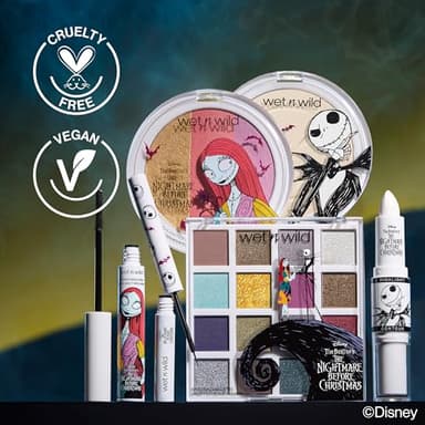 wet n wild Disney Nightmare Before Christmas Limited Edition PR Box - Coffin-Shaped Collector's Set with Eye, Face & Body Makeup, Color-Changing Lip Oils, Tubing Mascara & More - Cruelty-Free - Image 6