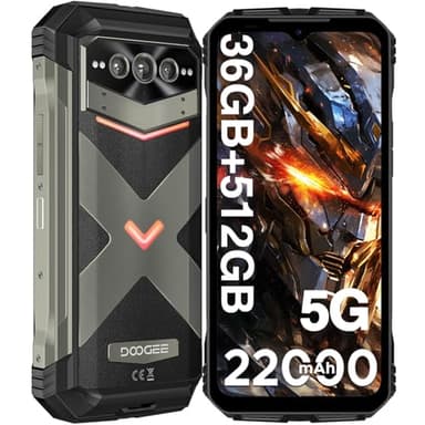 DOOGEE V MAX Plus(2024) 5G Rugged Smartphone,22000mAh 36GB+512GB Android 14 Rugged Phone,200MP+32MP+20MP Night Vision Rugged Cell Phone,6.58" FHD+120Hz IPS Screen,IP68/IP69K Waterproof Phone,NFC/OTG - Image 1
