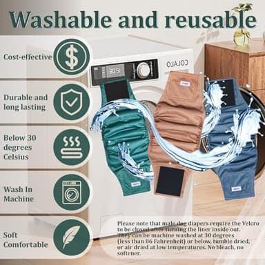 Reusable Dog Diapers Male, Premium Washable Belly Bands for Male Dogs Small, Pack of 5, High Absorbing Male Dog Wraps for Doggie & Puppy in Incontinence or Excitable Urination and Training(S) - Image 6