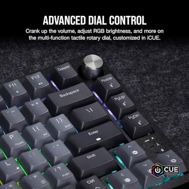 Corsair K65 Plus Wireless 75% RGB Mechanical Gaming Keyboard – Pre-Lubricated MLX Red Linear Switches – PBT Dye-Sub Keycaps – PC, Mac, PS5, PS4, Xbox, iPad – QWERTY NA – Black/Gray - Image 7