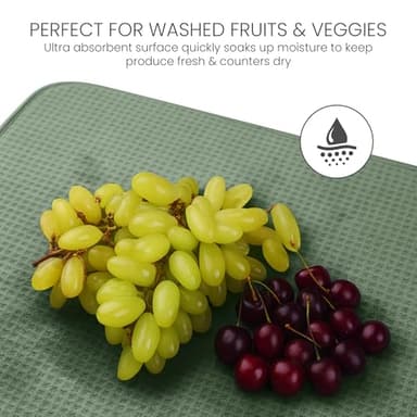 Bellemain XXL Dish Mat 24" x 17" ( LARGEST MAT ) Microfiber Dish Drying Mat , Super absorbent ( Green ) - Image 6