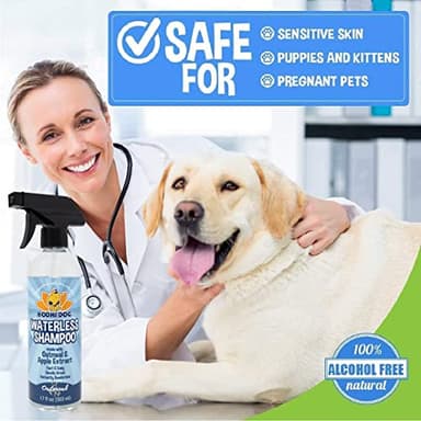 Bodhi Dog Waterless Shampoo - Natural Dry Shampoo for Dogs & Cats - Neutralizes Pet Odor - No Rinse Required - Made of Natural Extracts - Safe for Sensitive Skin - Oatmeal & Apple (17 Fl Oz) - Image 6