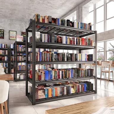 REIBII 48.2''W Garage Shelving Heavy Duty Metal Shelving 3000LBS Storage Shelves Adjustable Metal Shelves 5 Tier Garage Shelf for Basement Pantry Warehouse Supermarket 48.2" W x 24.2" D x 72.2" H - Image 8