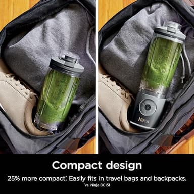 Ninja Blast Max, Portable & Personal Blender + Twist & Go, Smoothie, Blend, Ice Crush, 3 Programs, Cordless, 22 oz removable Vessel, Dishwasher Safe, Leakproof, Grey, BC251GY - Image 5