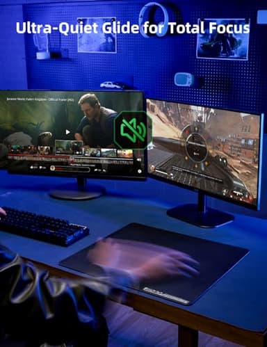 llano MP001 Tempered Glass Gaming Mousepad for FPS Gamers, 17.7”x15.8” Large Ultra-Smooth 0.85μm Micro-Etched Surface, 3mm Thick, Non-Slip Base, Compatible with Viper/G502, Large - Image 5