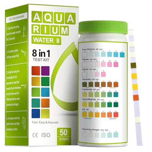 AAwipes 8-in-1 Aquarium Test Kit for Fish Tanks - Quick & Accurate Water Testing Strips for Aquariums & Ponds. Tests pH, Ammonia, Alkalinity, Hardness, Chlorine, etc. (K02-50) - Image 1