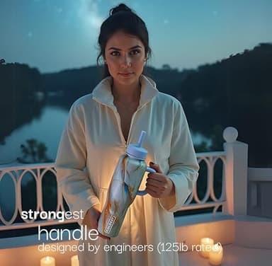 Coldest Tumbler with Handle and Straw - 100% Spill Proof Tumbler with Straw (3 Lids) - Stainless Steel Insulated Leakproof Tumblers for Women & Men - Cup Holder Friendly - 46 oz (Monaco Nova) - Image 8