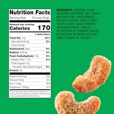 Emerald Hot Honey Cashews (1-Pack) | 36oz Resealable Bulk Bag | Kosher Dairy Certified, Non-GMO | No Artificial Flavors, Preservatives, or Synthetic Colors - Image 2