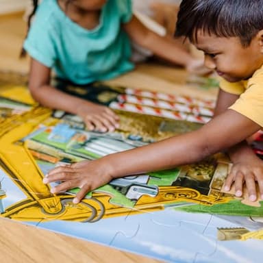 Melissa & Doug Building Site Floor Puzzle, 48 pc Jumbo Jigsaw Puzzle, Educational Screen Free Activity for Toddler, Preschoolers and Kids Ages 3+ (2 x 3 Feet) - FSC Certified - Image 8