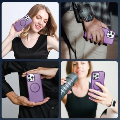 Temdan for iPhone 16 Pro Max Case [Compatible with MagSafe] [Military-Grade Drop Protection] [Anti-Fingerprint] [Anti-Scratch] Slim Silky-Soft Touch Translucent Matte Case 6.9 inch, Dark Purple - Image 7