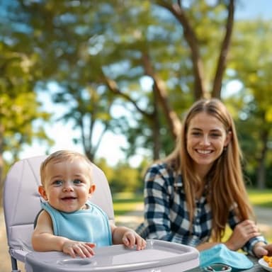 Bicystar Foldable Baby High Chair with Easy Clean Double-Layer Tray, Adjustable Foot Rest, Safety First 5 Point Harness, Compact Space Saver Baby Feeding Chair Portable for Travel - Image 9