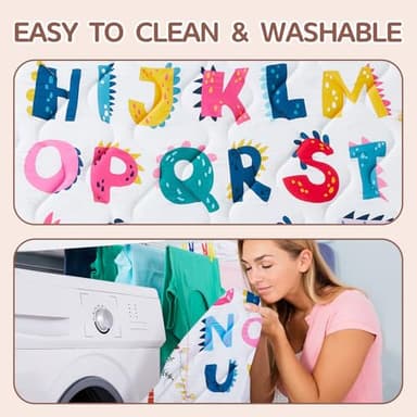 TreeBud Baby Play Mat - Thicken 71x59 Inch Soft Foam Crawling Mat for Playpen & Floor, Non-Slip Waterproof Playmats for Infants & Toddlers, Portable Foldable & Machine Washable, Dinosaur & Letters - Image 7