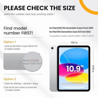 timecity for iPad (A16) 11th/ 10th Generation Case 11''/ 10.9 Inch (2025/2022) - Heavy Duty Protective Cover with Screen Protector, Stand, Shoulder Strap & Pencil Holder | Kids-Friendly - Light Blue - Image 2