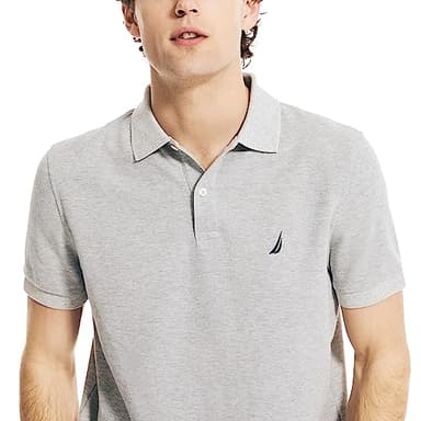 Nautica Men's Stainably Crafted Classic Fit Performance Deck Polo, Grey Heather, XXLarge - Image 3
