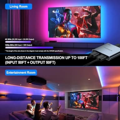 PORTTA HDMI Splitter 1 in 2 Out 4K Duplicate/Mirror Screen Only (Not Extend), with 3 EDID Mode, Compatible with PC, Laptop, Security Cam, Apple TV, PS4, PS5 etc - Image 3