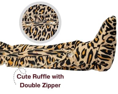 Baby Long Sleeve Ruffle Sleepers, Soft Double Zippers Pajamas Pjs for Baby Girls Boy Leopard Print 3-6 Months - Image 3