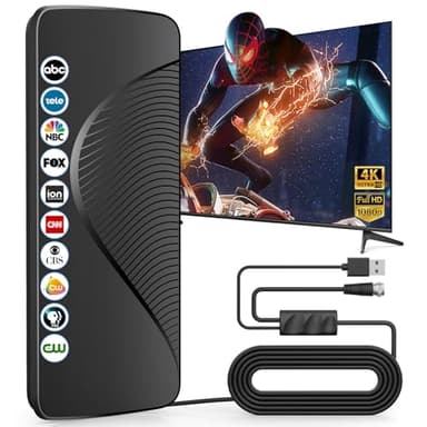 2025 Upgraded TV Antenna for Smart TV, 1600+ Miles Range, Indoor/Outdoor Digital Antenna for Local Channels, HD 4K Support, Amplified Signal Booster, Clear Reception for 1080p 4K TVs - Image 1