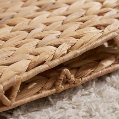 12x12x12 Storage Cube, Water Hyacinth Storage Baskets, Wicker Storage Baskets for Shelves, Woven Baskets for Storage, Square Wicker Storage Basket for Bedroom, Living Room (4 Packs 12x12in - Image 4