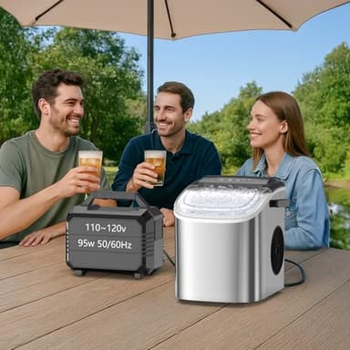 Portable Bullet Ice Maker Machine, One-Click Operation Ice Machine 34LBS/24Hr Production, 6-8 Minutes Quick Ice Making, 1.2L Water Tank, Silver - Image 5