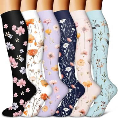 BLUEENJOY Copper Compression Socks for Women & Men (6 pairs) - Best Support for Nurses, Running, Hiking, Recovery - Image 1