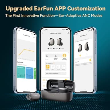 EarFun Free Pro 3 Noise Cancelling Wireless Earbuds, Hi-Res Sound, Snapdragon Sound with Qualcomm aptX™ Adaptive, 6 Mics ENC, Bluetooth 5.3 Earbuds, Multipoint Connection, Custom App, Wireless Charge - Image 8