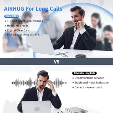 AIRHUG Conference Speaker and Microphone, Bluetooth Speakerphone with 360° Voice Pickup, Advanced Noise Reduction, USB-C Plug & Play, Compatible with Zoom and MS Team - Image 5
