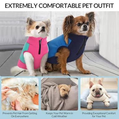 Queenmore Fleece Sweater for Large Dogs, Pet Vest Jacket Sweatshirt Winter Clothes for Boy Or Girl, Large Medium Small Size, Fuchsia/Mint, L - Image 4