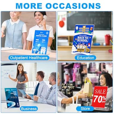 EHWINE 12 Pack Acrylic Sign Holder 8.5 x 11, L Shape Clear Plastic Display Stand, Slanted Back Picture Frame Menu Flyer Paper Display Stand up Table Top Sign Holders for Restaurant, Office and School - Image 5