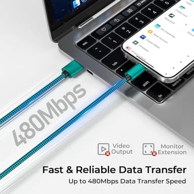 Basesailor USB Type C Charger Cable 3.3FT 2Pack,Car Charging Cord for New iPhone 17 16 Pro Max Plus 2024,Samsung Galaxy S24 S23 S22 S21 S20 S10 FE Plus Ultra,A55 A54 A53 A52 A51,Google Pixel 8 9 XL - Image 5